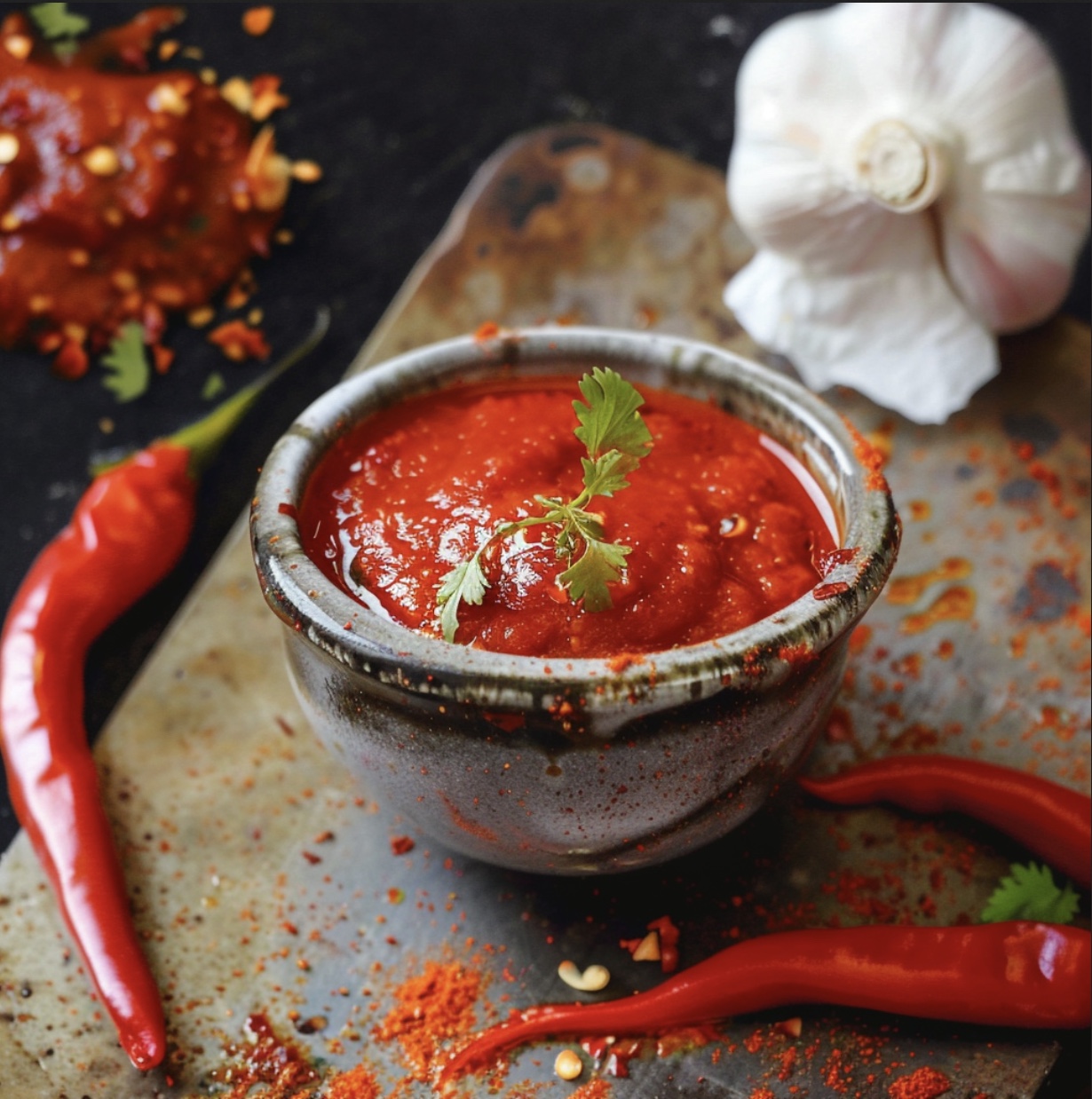 Opie and Thurston's Hot Sauce — a bright red-orange Carolina Reaper and yellow bell pepper hot sauce